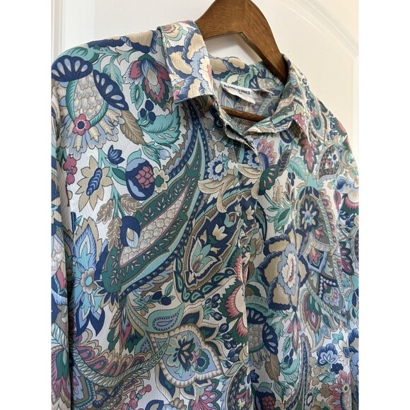 Alfred Dunner Womens Top Size 20 Boho Floral V-Neck Lightweight Blouse 2X - Picture 2 of 12